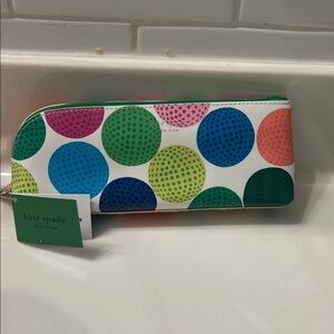 Kate Spade Multicolor Dot Pencil Case NWT